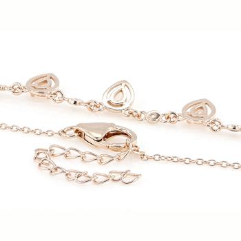 Morganite And White Zircon Station Necklace In 18K Rose Gold Over
Sterling Silver 1.46ctw