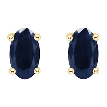 5x3mm Oval Sapphire 14k Yellow Gold Stud Earrings