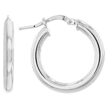 Set Of 3 Tube Hoop Earrings In Platinum Over Bronze