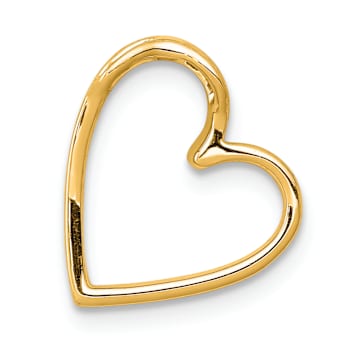 14k Yellow Gold Diamond Vintage Heart Chain Slide Pendant