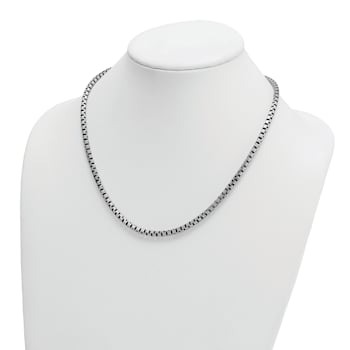 Sterling Silver Antiqued and Satin 4.0mm Box 30 Inch Chain
