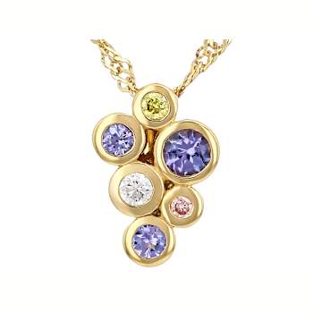 Tanzanite And Lab-Grown Diamond Pendant Necklace In 18K Gold Over
Sterling Silver 0.40ctw