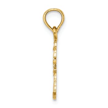 10K Yellow Gold Textured Mini Double Palm Trees Charm