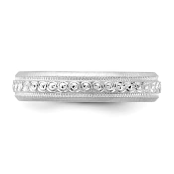 14K White Gold 3mm Design Etched Wedding Band