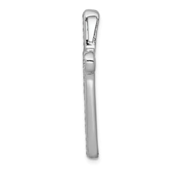Rhodium Over 14k White Gold Diamond Latin Cross chain slide