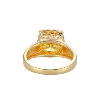 Yellow And White Cubic Zirconia 18k Yellow Gold Over Silver November
Birthstone Ring 7.10ctw