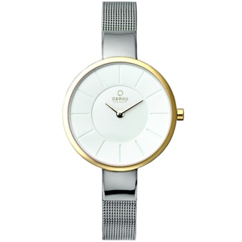 Obaku Women's Classic White Dial Stainless Steel Mesh Band Watch