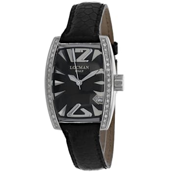 Locman Women's Panorama Black Leather Strap Watch