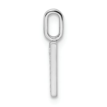 Rhodium Over 14k White Gold Diamond Number 7 Pendant