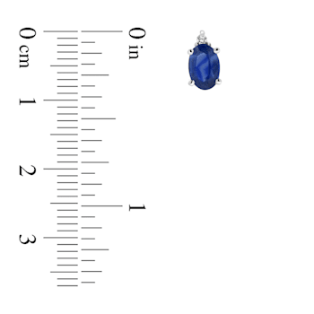 0.82ctw Oval Sapphire and Diamond Earring in 14k White Gold