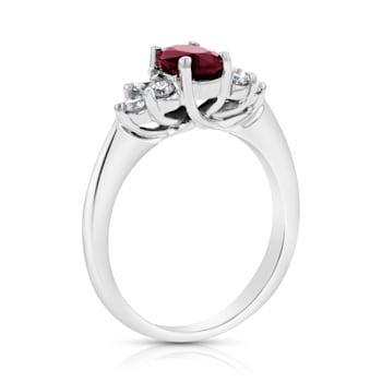 1.10ctw Ruby and Diamond Ring in 14k White Gold