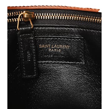 Saint Laurent Sac De Jour Black Canvas and Brown Leather Satchel