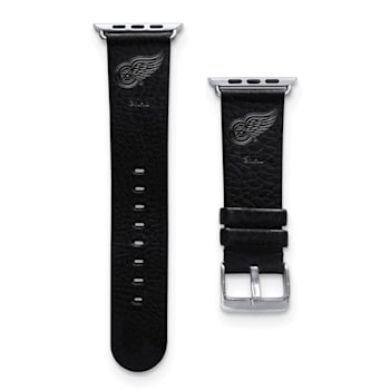 Gametime NHL Detroit Red Wings Black Leather Apple Watch Band (42/44mm
M/L). Watch not included.
