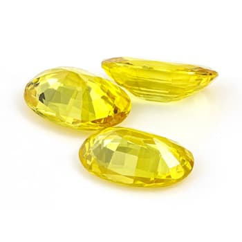 Yellow Sapphire 7x5mm Oval Set of 3 2.1ctw