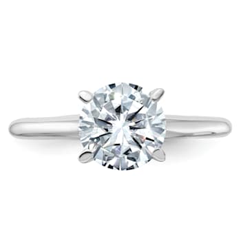Rhodium Over 14K White Gold 1 3/4 ct. D E F Pure Light Round Moissanite
Solitaire Ring