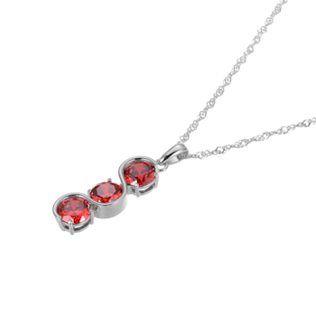 Red Cubic Zirconia Platinum Over Sterling Silver January Birthstone
Pendant 7.32ctw