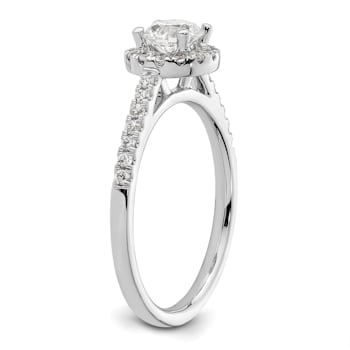 Rhodium Over 14K White Gold Eternal Promise Lab Grown Diamond Halo Ring