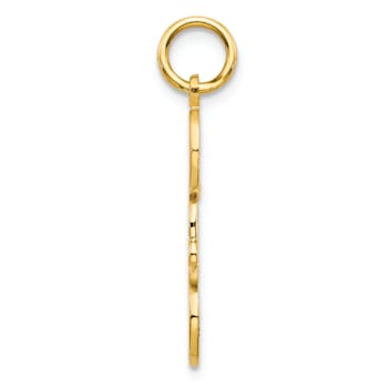 14k Yellow Gold Textured Dad Pendant