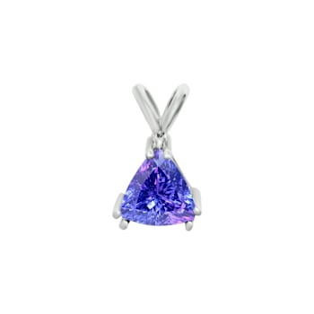 14K White Gold Trillion Tanzanite Pendant 1.00ctw