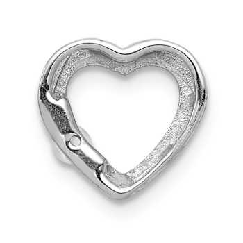 Rhodium Over 14k White Gold Diamond Heart Chain Slide Pendant