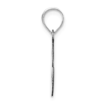 Rhodium Over 14k White Gold Polished Bubble Letter S Initial Pendant
