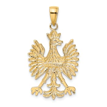 14k Yellow Gold Textured Phoenix Mythological Bird Charm