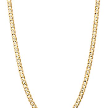 14k Yellow Gold 6.75mm Solid Open Concave Curb 22 Inch Chain