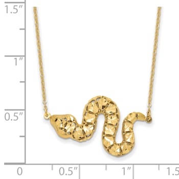 14K Yellow Gold Diamond-cut Snake Necklace