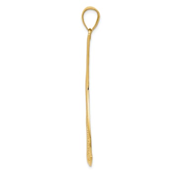 14k Yellow Gold Filigree Moon Pendant