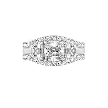 White Cubic Zirconia Platinum Over Sterling Silver Ring 3.51ctw