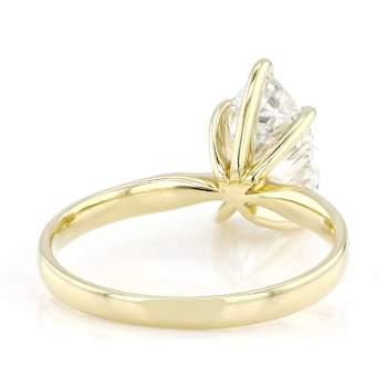 Lab-Grown Diamond Pear Shape Solitaire Ring In 14K Gold 2.00ct