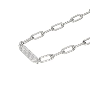White Cubic Zirconia Platineve® Paperclip Necklace 1.24ctw