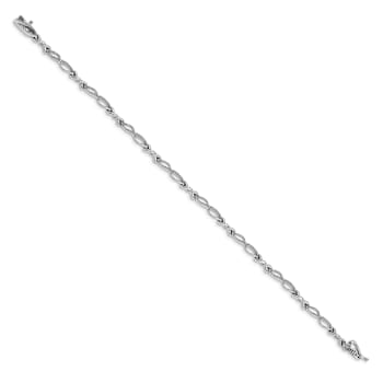 Rhodium Over 10k White Gold Diamond Bracelet