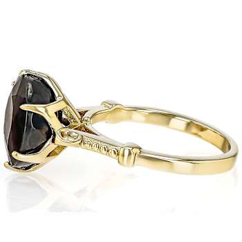 Golden Sheen Sapphire Round Solitaire Ring In 18K Gold Over Sterling
Silver 8.03ct