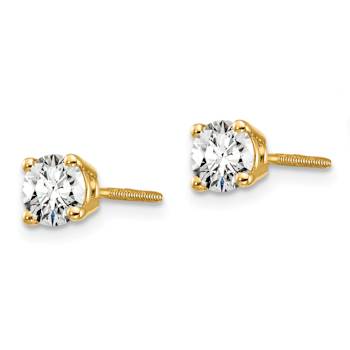 14K Yellow Gold Lab Grown Diamond 2/3ctw Certified VS/SI GH Screw Back 4
Prong Earrings