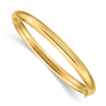 14k Yellow Gold 5mm Polished Hinged Baby Bangle
