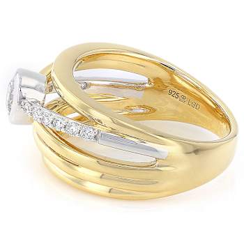 Sparkling Lab-Grown Diamond Halo Ring In Two-Tone Gold