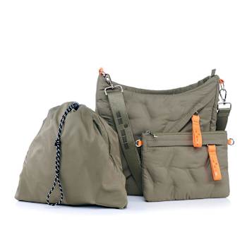 GO Dash Dot 2 Go Arly Messenger Handbag in Olive Orange