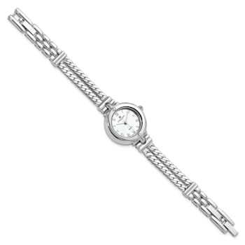 Ladies Charles Hubert Chrome-finish Silver Dial Chain Bracelet Watch