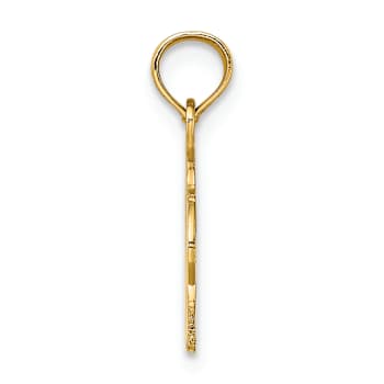 10K Yellow Gold Textured Flat Eagle Head Charm