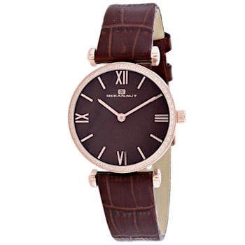Oceanaut Women's Harmony Brown Dial, Brown Leather Strap Watch