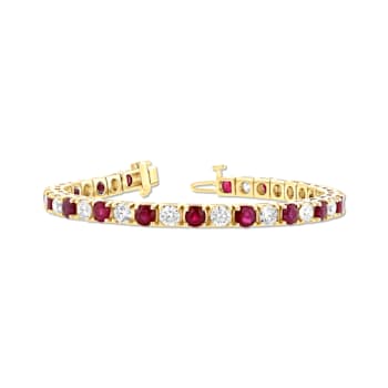 6.25ctw Ruby and Diamond Bracelet in 14k Yellow Gold