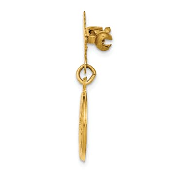 14k Yellow Gold Satin Our Lady of Guadalupe Medal Pin