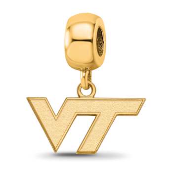 14K Yellow Gold Over Sterling Silver LogoArt Virginia Tech Extra Small
Dangle Bead