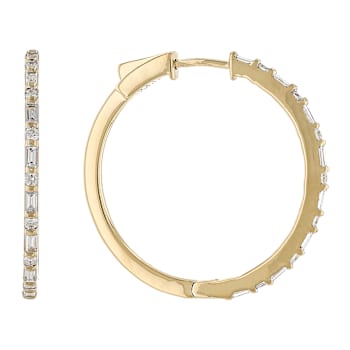 Classic Lab-Grown Diamond Hoop Earrings 0.50ctw In 14K Gold Over
Sterling Silver