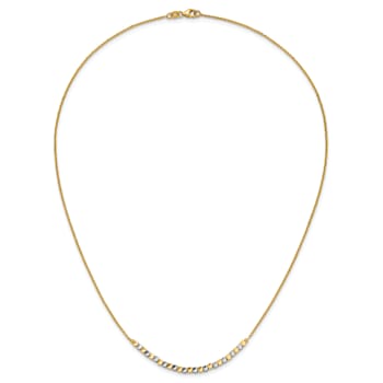 14K Two-tone Beaded 18-inch Necklace