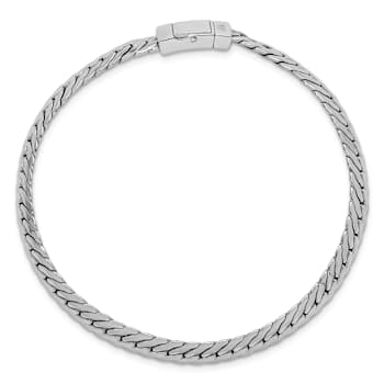 Rhodium Over Sterling Silver Polished 5.85mm Link Bracelet