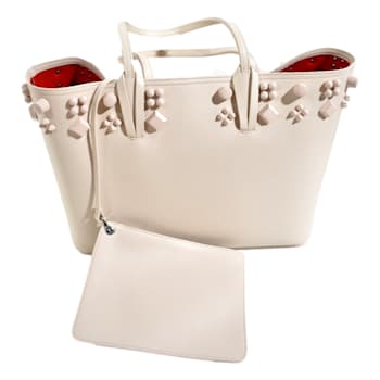 Christian Louboutin Cabata Spike Large Tote Bag Leche Ivory