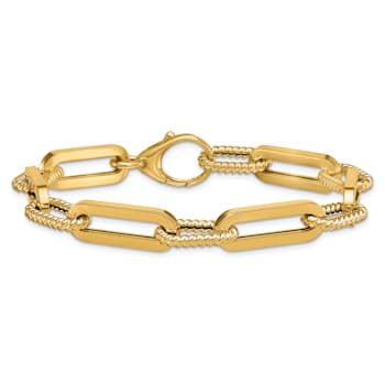 14K Yellow Gold Oval Link 8 Inch Bracelet