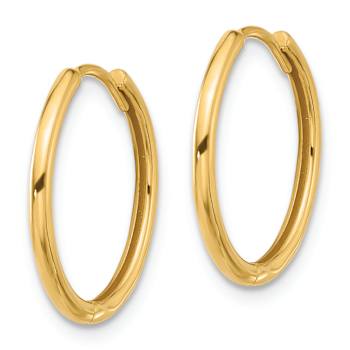 14k Yellow Gold 5/8" Polished Hinged Hoop Earrings